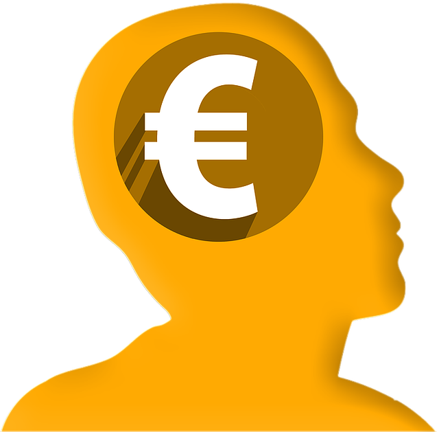 myšlenka, hlava, euro, peníze